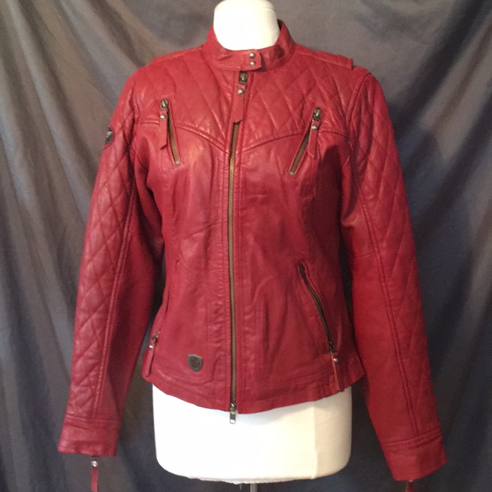 Gorgeous deep red H.D. Leather Jacket